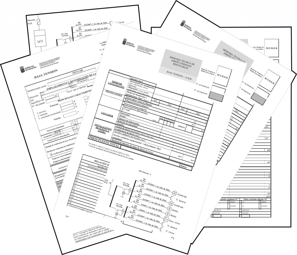 Certificado de Instalación CI und Memoria Técnica de Diseño MTD für eine Elektroinstallation in Spanien